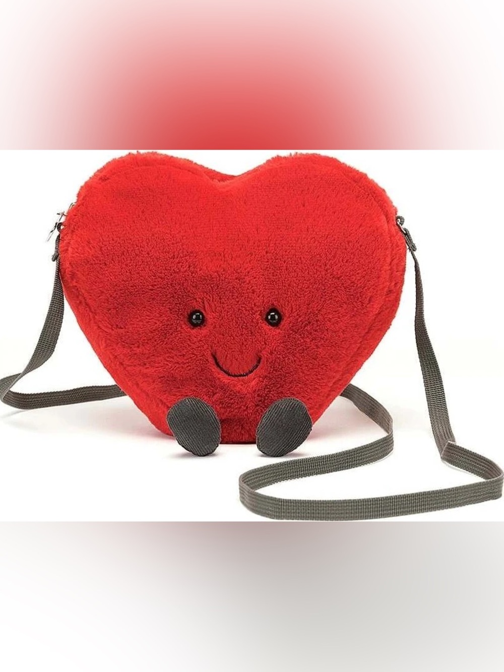 NWT! Jellycat Red Heart Plush Crossbody Bag